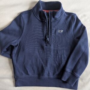 Vineyard Vines Quarter Zip Toddler Boys (2T) Lightweight Sweatshirt Navy Blue
